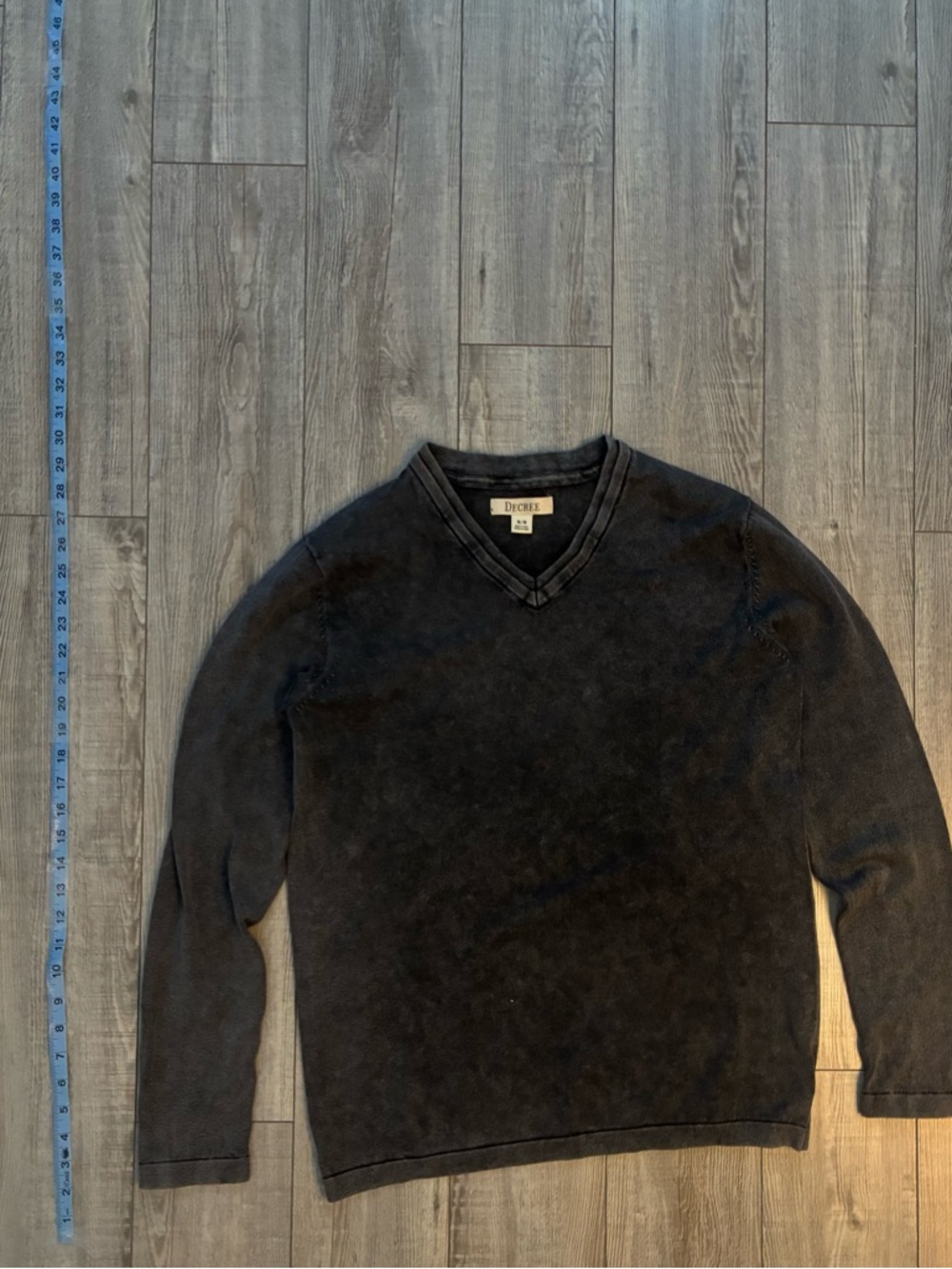 Dockers Men's Charcoal Black V-Neck Pullover Sweater